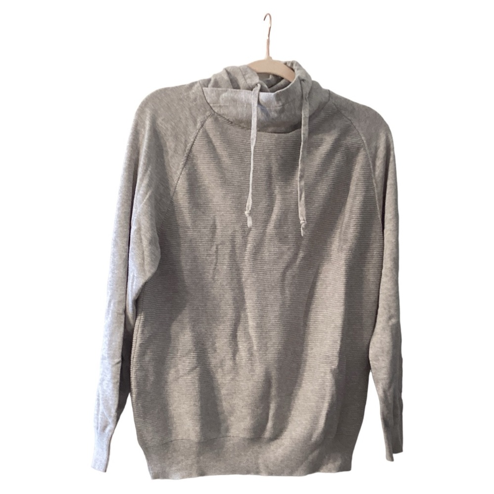 London Fog Pullover Sweater Drawstring Mock Turtleneck Long Sleeves Top Size L